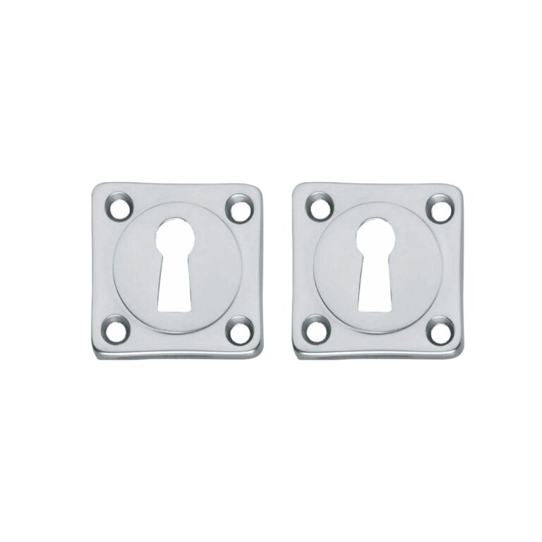 Intersteel | Rozet sleutelgat schroefgat set | Vierkant | Chroom Mat