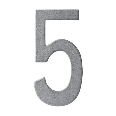Huisnummer 5 150mm RVS Getrommeld