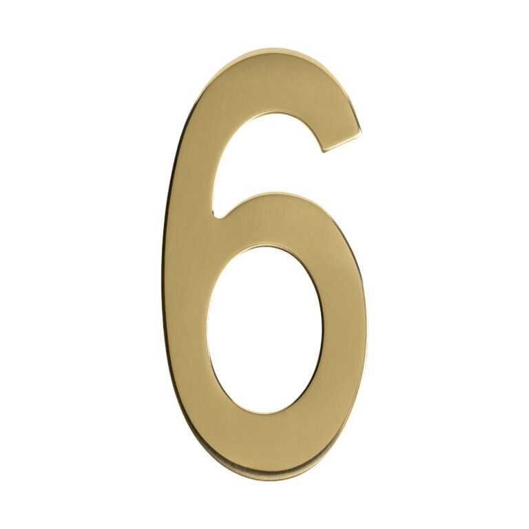Intersteel Huisnummer 6 150mm PVD Messingkleur