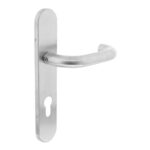 Deurkruk Rond PC72 op Schild RVS Geborsteld