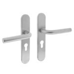 Deurkruk Recht PC55 op schild RVS