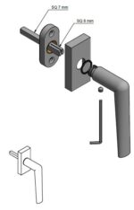 Formani PBI100-DK draaikiepgarnituur niet afsluitbaar mat roestvast staal rechtsdraaiend