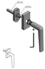 Formani PBI100-DK draaikiepgarnituur niet afsluitbaar PVD mat zwart rechtdraaiend