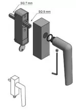 Formani PBI101-DKLOCK draaikiepgarnituur afsluitbaar mat roestvast staal linksdraaiend