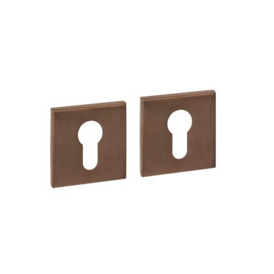 Intersteel Q Cilinderrozetten Verdekt 53x53x6mm PVD Brons