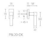Formani PBL20-DK draaikiepgarnituur niet afsluitbaar PVD mat zwart