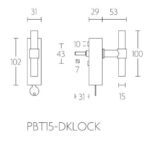 Formani PBT15-DKLOCK draaikiepgarnituur afsluitbaar PVD mat zwart
