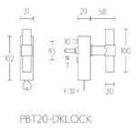 Formani PBT20-DKLOCK draaikiepgarnituur afsluitbaar PVD mat zwart