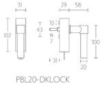 Formani PBL20-DKLOCK draaikiepgarnituur afsluitbaar brons