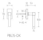 Formani PBL15-DK draaikiepgarnituur niet afsluitbaar mat roestvast staal rechts/ links draaiend