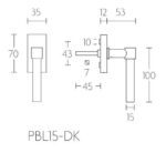 Formani PBL15-DK draaikiepgarnituur niet afsluitbaar mat zwart rechts/links draaiend