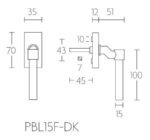 Formani PBL15F-DK draaikiepgarnituur verkropt niet afsluitbaar mat roestvast staal rechts/ links draaiend
