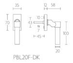 Formani PBL20F-DK draaikiepgarnituur verkropt niet afsluitbaar mat roestvast staal rechts/ links draaiend