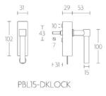 Formani PBL15-DKLOCK draaikiepgarnituur afsluitbaar mat zwart rechts/links draaiend