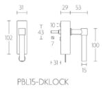 Formani PBL15-DKLOCK draaikiepgarnituur afsluitbaar wit rechts/links draaiend