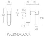 Formani PBL20-DKLOCK draaikiepgarnituur afsluitbaar mat zwart rechts/links draaiend
