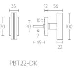 Formani PBT22-DK draaikiepgarnituur niet afsluitbaar mat roestvast staal/ eikenhout rechts/links draaiend