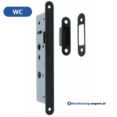 Mauer | Smal Magneet | Smaldeurslot| Bad/WC Slot | 4445 | Met Zwarte Voorplaat