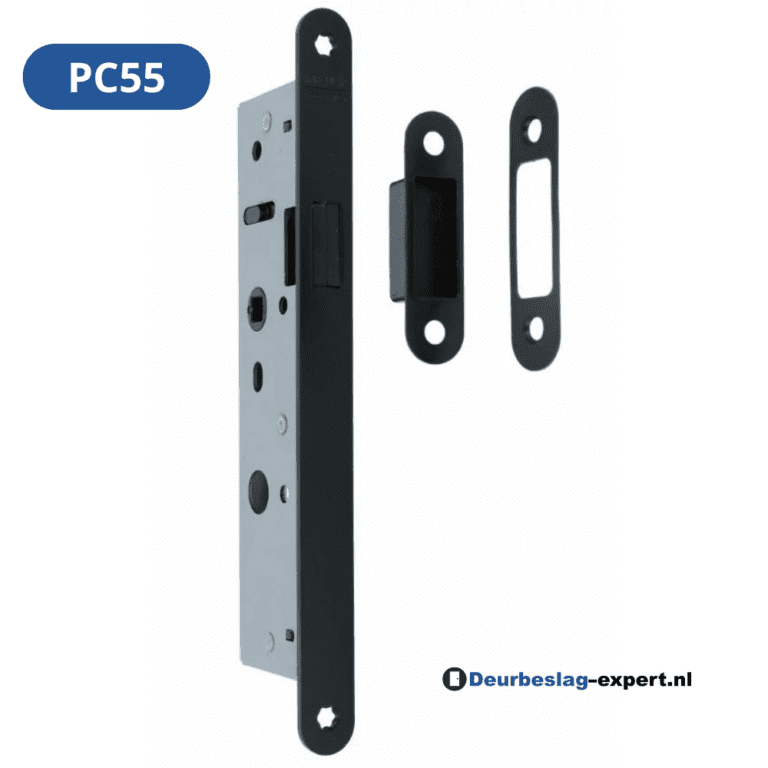 Mauer | Magneet | Smaldeurslot| Cilinder PC55 Dag en Nachtslot | 4445 | Met Zwarte Voorplaat