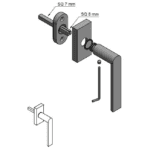 Formani PBA100-DK draaikiepgarnituur niet afsluitbaar mat roestvast staal rechtsdraaiend
