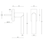 Formani PBA101-DK draaikiepgarnituur niet afsluitbaar mat roestvast staal linksdraaiend