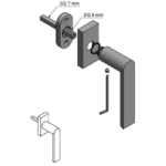 Formani PBA101-DK draaikiepgarnituur niet afsluitbaar mat roestvast staal linksdraaiend