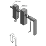 Formani PBA100-DKLOCK draaikiepgarnituur afsluitbaar PVD mat zwart linksdraaiend