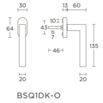 Formani BSQ1-DK-O draaikiepgarnituur niet afsluitbaar mat roestvast staal rechts/ links draaiend