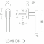 Formani LB7-DK-O draaikiepgarnituur niet afsluitbaar PVD gunmetal