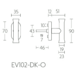 Formani EV102-DK-O draaikiepgarnituur niet afsluitbaar mat zwart rechts/links draaiend