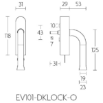 Formani EV101-DKLOCK-O draaikiepgarnituur afsluitbaar mat zwart rechts/links draaiend