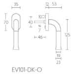 Formani EV101-DK-O draaikiepgarnituur niet afsluitbaar gepolijst roestvast staal rechts/ links draaiend