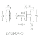 Formani EV102-DK-O draaikiepgarnituur niet afsluitbaar gepolijst roestvast staal rechts/ links draaiend