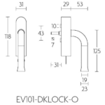Formani EV101-DKLOCK-O draaikiepgarnituur afsluitbaar PVD mat goud rechts/ linksdraaiend