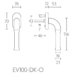 Formani EV100-DK-O draaikiepgarnituur niet afsluitbaar gepolijst roestvast staal/ mat zwart rechts/ links draaiend