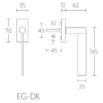 Formani EG-DK draaikiepgarnituur niet afsluitbaar mat roestvast staal rechtsdraaiend