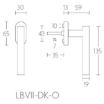 Formani LB7-DK-O draaikiepgarnituur niet afsluitbaar mat zwart rechts/links draaiend