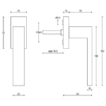 Formani LSQ4-DK draaikiepgarnituur niet afsluitbaar mat zwart rechts/links draaiend