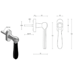 Formani LZ100-DK-O draaikiepgarnituur niet afsluitbaar messing ongelakt/ mat zwart rechts/linksdraaiend