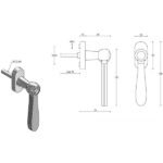 Formani LZ100MA-DK-O draaikiepgarnituur niet afsluitbaar gepolijst roestvast staal/ carrara marmer rechts/ links draaiend