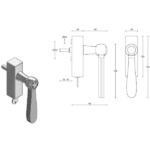 Formani LZ100MA-DKLOCK-O draaikiepgarnituur afsluitbaar gepolijst roestvast staal/ carrara marmer rechts/ links draaiend