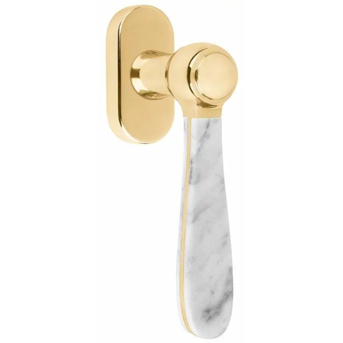 Formani LZ100MA-DK-O draaikiepgarnituur niet afsluitbaar messing ongelakt/ carrara marmer rechts/ linksdraaiend