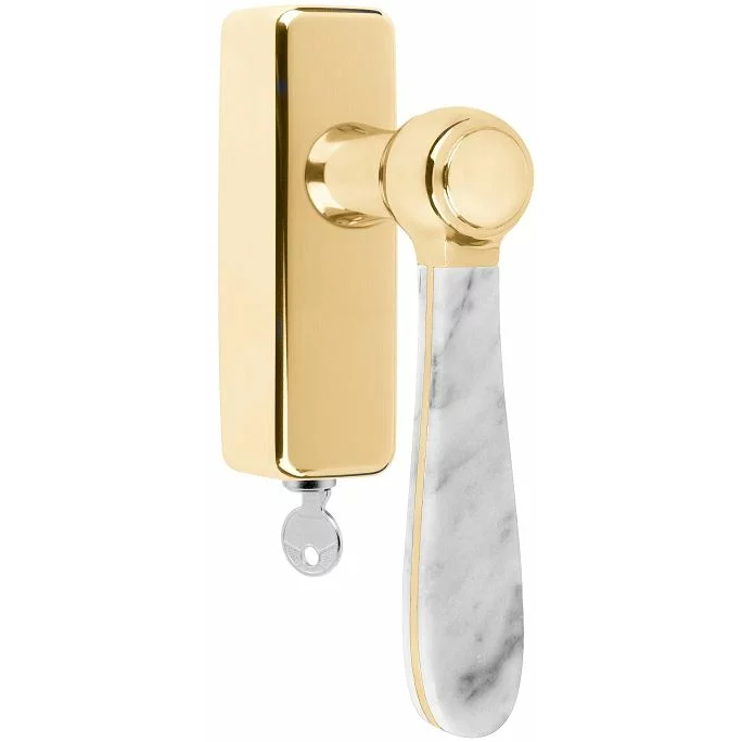 Formani LZ100MA-DKLOCK-O draaikiepgarnituur afsluitbaar messing ongelakt/ carrara marmer rechts/ linksdraaiend