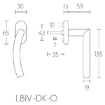 Formani LB4-DK-O draaikiepgarnituur niet afsluitbaar mat roestvast staal linksdraaiend