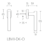 Formani LB7-DK-O draaikiepgarnituur niet afsluitbaar mat roestvast staal rechts/ links draaiend