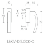 Formani LB14-DKLOCK-O draaikiepgarnituur afsluitbaar mat zwart rechts/links draaiend