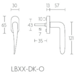 Formani LB20-DK-O draaikiepgarnituur niet afsluitbaar mat zwart rechts/links draaiend