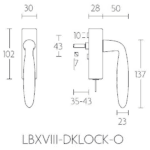 Formani LB18H-DKLOCK-O draaikiepgarnituur afsluitbaar mat zwart rechtsdraaiend