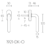 Formani 1921-DK-O draaikiepgarnituur niet afsluitbaar mat nikkel linksdraaiend