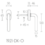 Formani 1921-DK-O draaikiepgarnituur niet afsluitbaar glans nikkel rechtsdraaiend